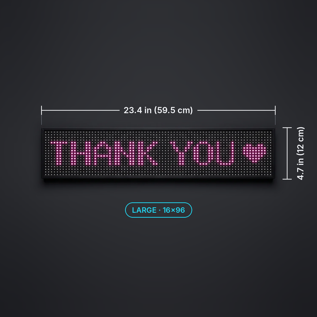 Fingerlit Glow Large LED sign, 23.4 x 4.7 inches