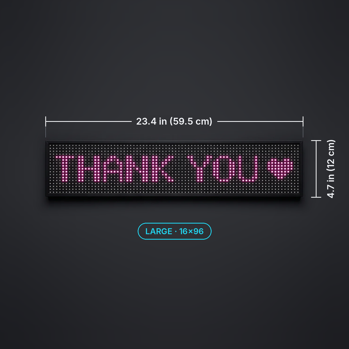 Fingerlit Glow Large LED sign, 23.4 x 4.7 inches