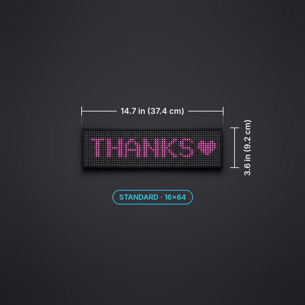 Fingerlit Glow Standard LED sign, 14.7 x 3.6 inches