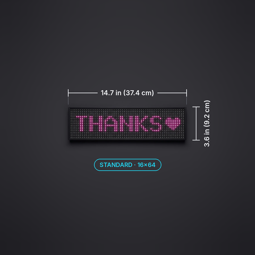 Fingerlit Glow Standard LED sign, 14.7 x 3.6 inches